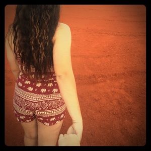 Red forever 21 romper size medium